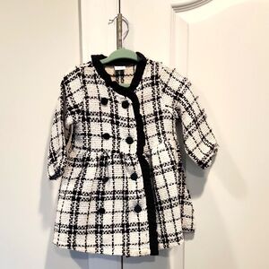 Stylish Black and White Kids Coat And Suit Set